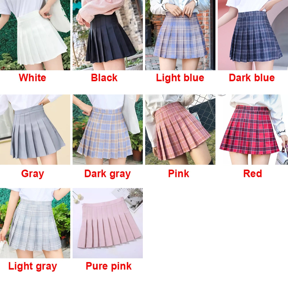 New Fashion Women Plaid Summer Skirt High Waist Stitching Student Pleated Skirts Cute Sweet Girls Dance Mini Skirt