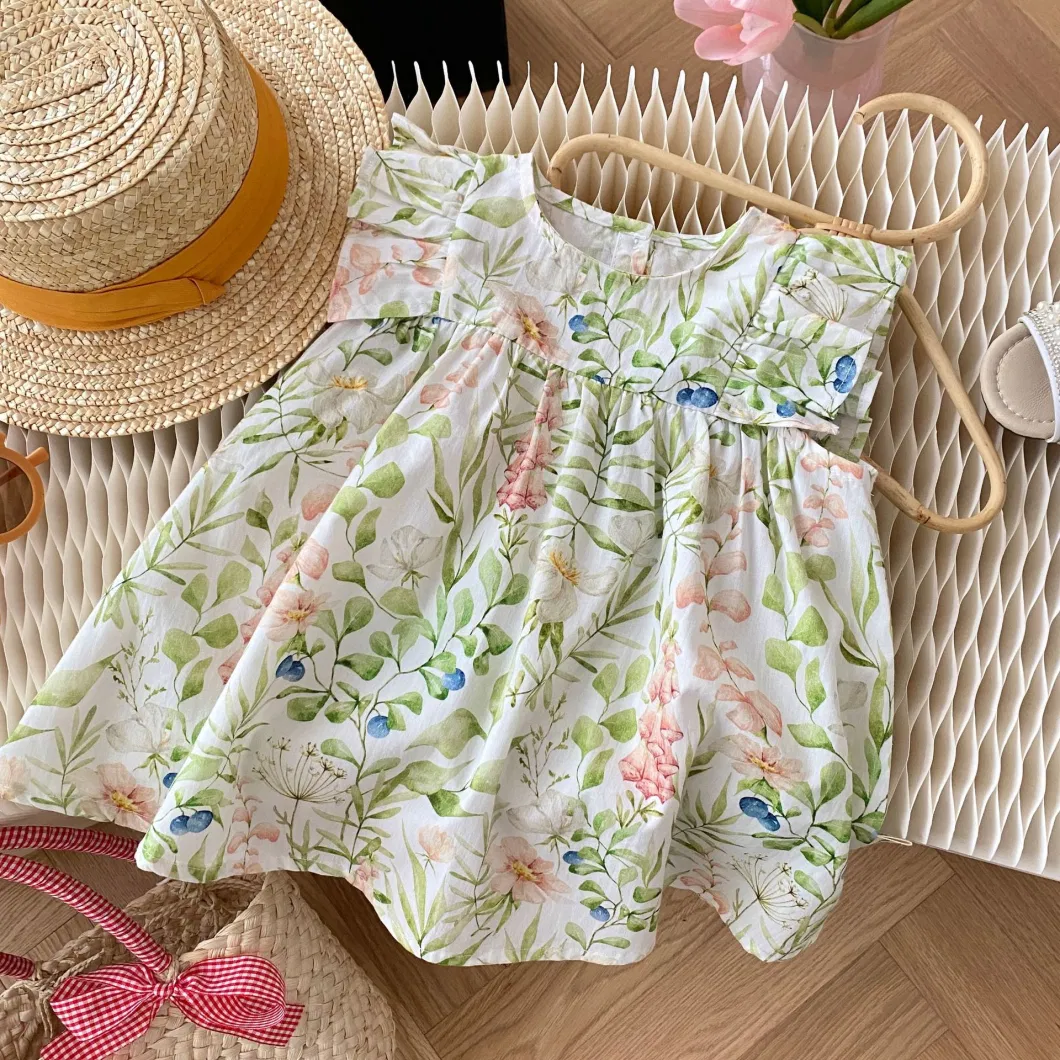 Girls Summer Dress 0-6 Years Old Summer Korean Children&prime;s Baby Floral Princess Dress Little Girl Skirt